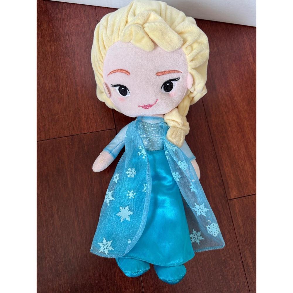 Disney Frozen Elsa Plush Doll 12 Inch Snow Queen Blue Snowflake Dress Soft Toy